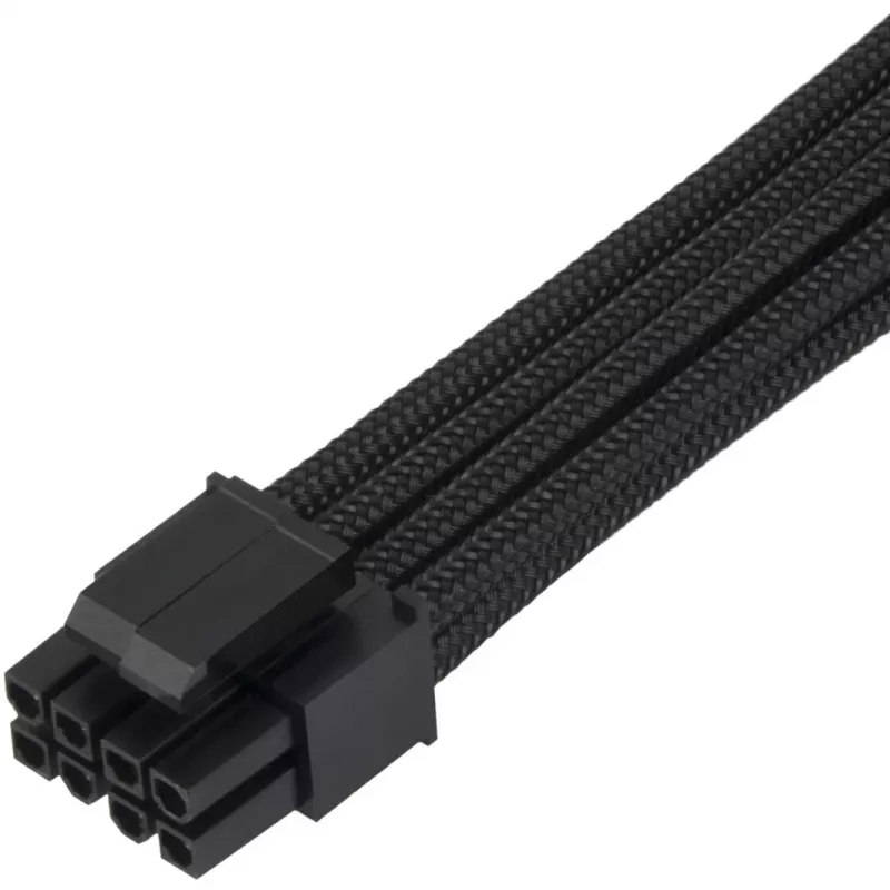 SilverStone SST-PP07E-EPS8B predlžovací kábel EPS 8-pin na EPS/ATX 4+4-pin, 30 cm, čierny