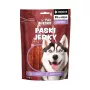 Maškrta pre psov Pan Mięsko Kačacie jerky prúžky 100 g