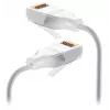 Sieťový patch kábel UBIQUITI UACC-CABLE-PATCH-EL-C6A-1M-W — Cat6a, 1 m, RJ-45, priesvitná biely