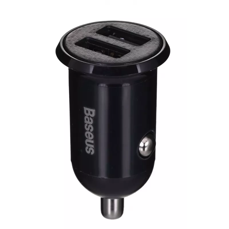 Auto nabíjačka Baseus Gain Pro univerzálna čierna – 2× USB 2.0, 2,4 A na port, vstup 12–24 V, výstup 5 V