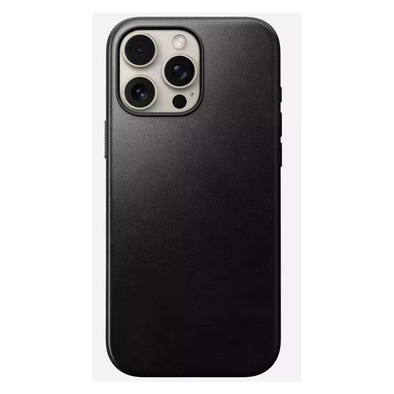 Puzdro na telefón Nomad Modern Leather Case pre iPhone 16 Pro Max, 6,9 palcov (17,5 cm), čierne, koža+PC+TPU