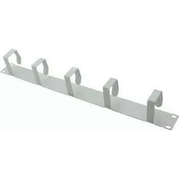 Panel na vedenie káblov helos 328643 1U so 6 kovovými držiakmi 70×40 mm svetlosivý