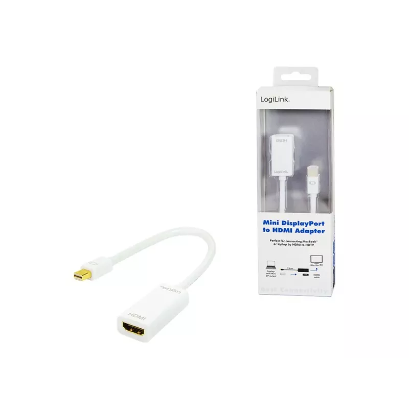Video káblový adaptér LOGILINK Mini DisplayPort na HDMI typ A CV0036A, 0,1 m, sivý
