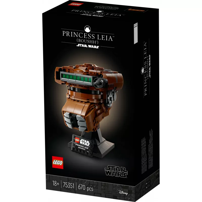 LEGO Star Wars Princess Leia (Boushh) prilba, sada pre dospelých 75351 (670 dielov)