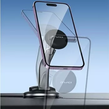 Magnetický držiak na telefón Awei X45 na montáž na čelné sklo a palubnú dosku, kompatibilný so smartfónmi