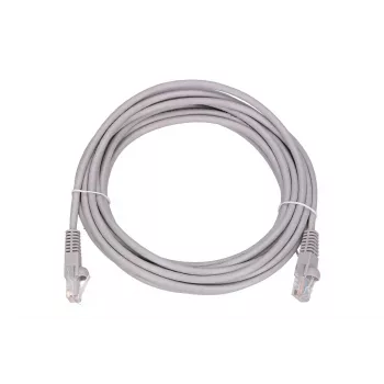 Sieťový patch kábel Extralink Cat5e UTP 5 m — RJ-45 na RJ-45, sivý