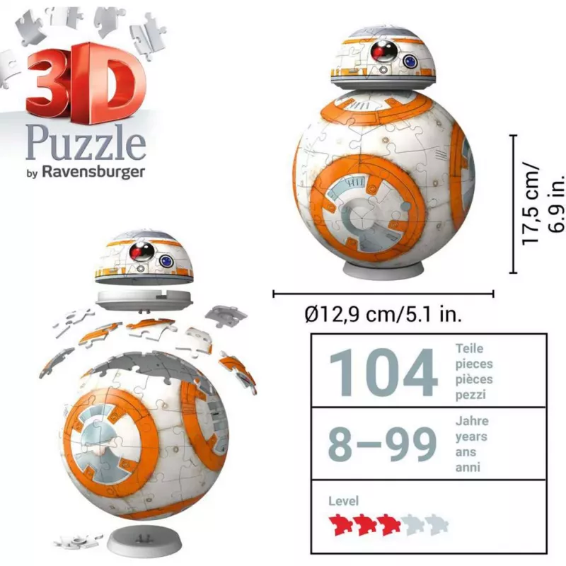 Ravensburger 11578 3D puzzleball Star Wars BB-8, 99 dielikov