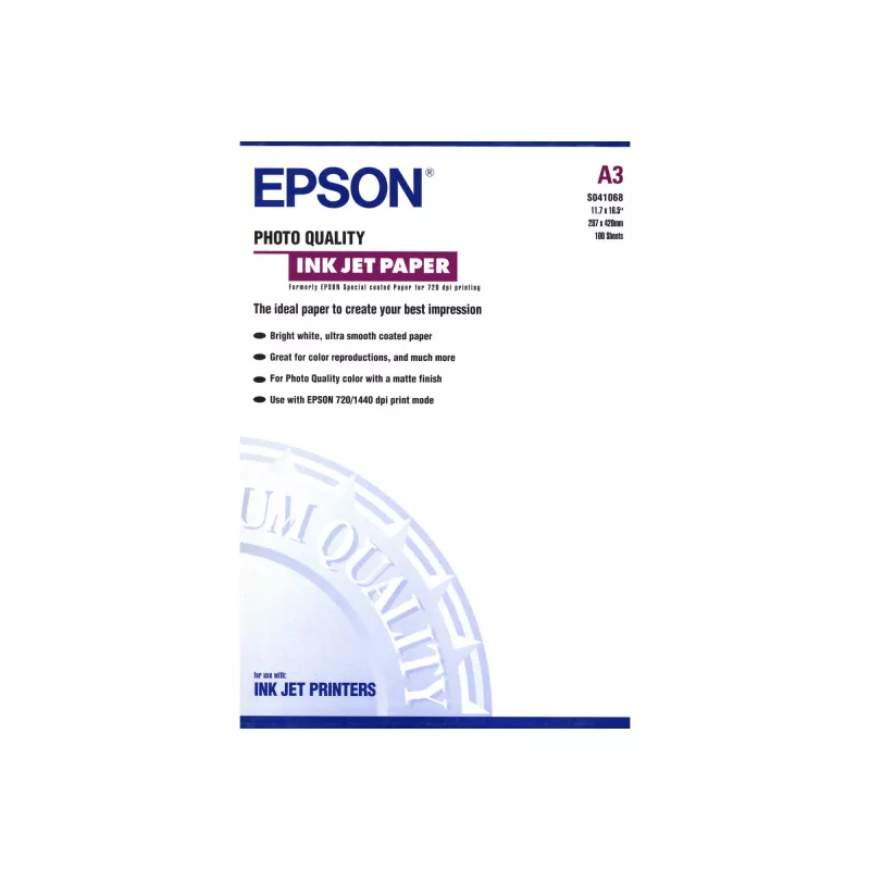 Epson Photo Quality Ink Jet papier, DIN A3, 102 g/m², 100 listov