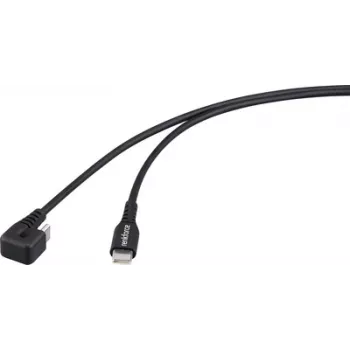Renkforce USB kábel USB 2.0 USB-C konektor samec čierna 180° vinutý (RF-6721078)