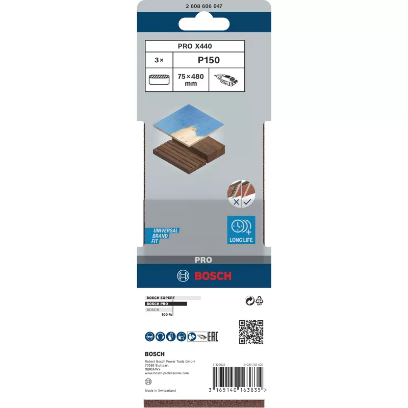 Brúsny pás X440 Best for Wood and Paint, 75x480mm, K150
