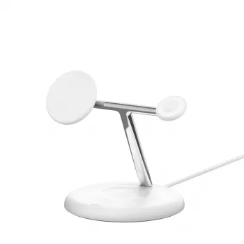 Belkin BoostCharge Pro 3v1 bezdrôtová nabíjacia stanica s Qi2, biela (WIZ023VFWH)