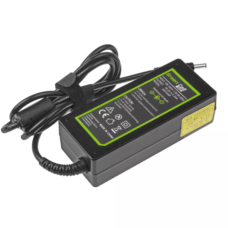 Napájací zdroj Green Cell AD75AP 65W 19,5V 3,34A pre Dell notebooky, interiér, čierny