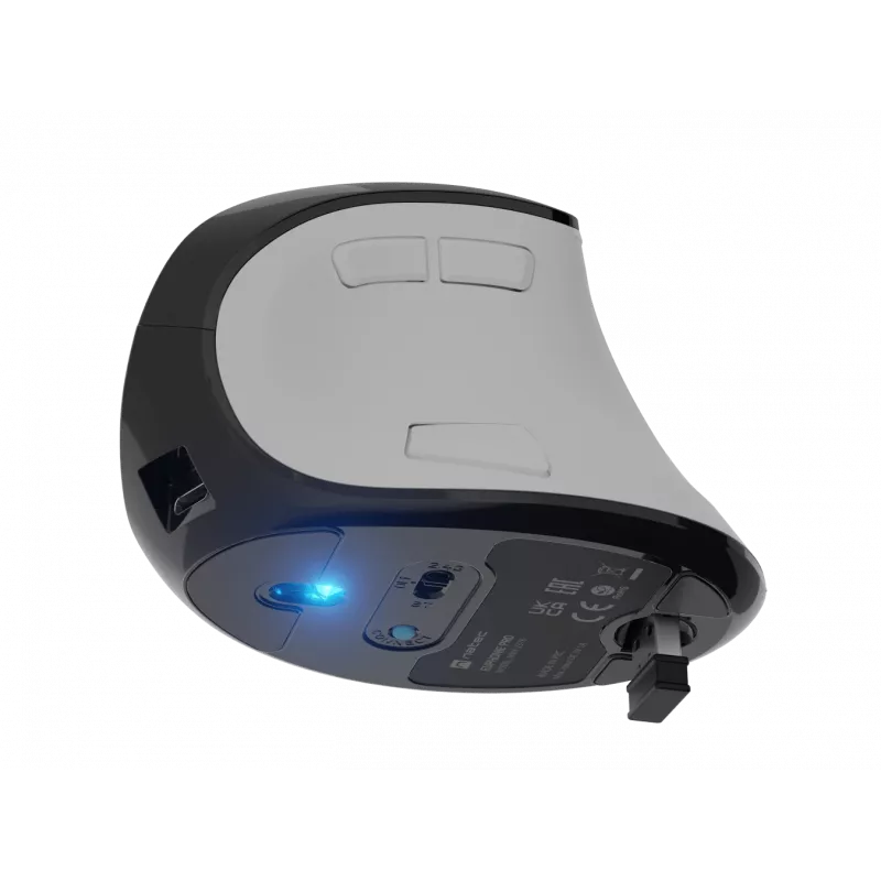 Bezdrôtová vertikálna myš NATEC Euphoniе Pro Bluetooth 5.0, 4000 DPI, programovateľná, tichá, biela