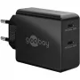 Interiérová nabíjačka Goobay 61757 rýchle nabíjanie USB Type-C 2 porty čierna