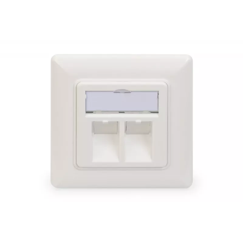 Digitus | nástenná doska pre keystone moduly, nemecký typ, stredová doska 50x50 mm, rám 80x80 mm | DN-93801-1