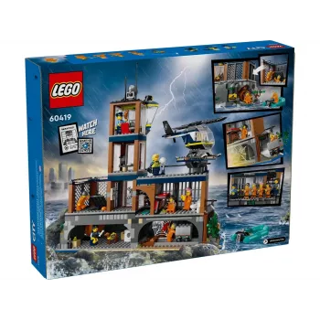 LEGO City stavebnica policajná stanica väzenský ostrov 60419 — 980 dielov, 7 minifigúrok, 370×400×160 mm