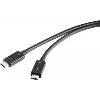 Renkforce Thunderbolt™ kábel Thunderbolt™ 4 Thunderbolt™ (USB-C®) konektor samec, Thunderbolt™ (USB-C®) konektor samec 0,80 m čierny dvojito tienený RF-5235980 (RF-5235980)
