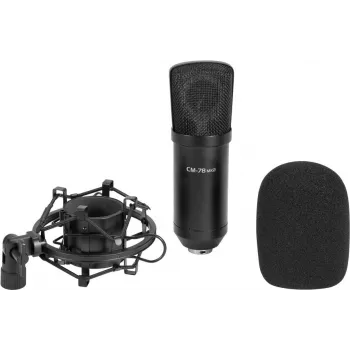 Veľkomembránový kondenzátorový mikrofón Omnitronic CM-78MK2 — štúdiový spev a nahrávanie nástrojov