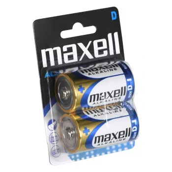 Alkalická jednorazová batéria MAXELL D 1,5V (valcová) – 2 ks, blister