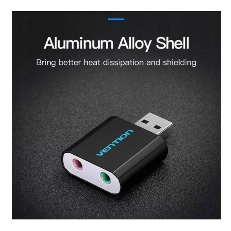 Vention externá zvuková karta USB čierna kov Type