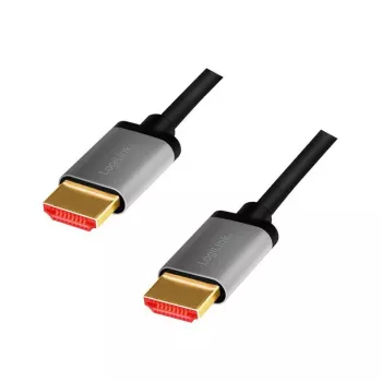 LogiLink - Ultra High Speed - HDMI kábel s Ethernetom - HDMI samec na HDMI samec - 1 m - trojitá izolácia - sivá, čierna - podporuje 8K 60