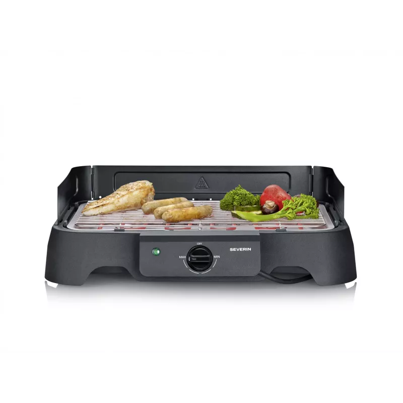Stolový elektrický gril SEVERIN PG 8593, 2000 W, obdĺžnikový rošt, čierny