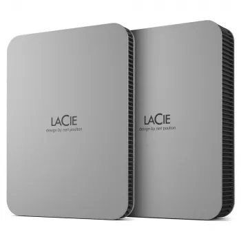 LaCie Mobile Drive Moon 4TB externý pevný disk prenosný strieborný USB-C 3.2 PC Mac s Adobe Creative Cloud 3 roky Rescue Services (STLP400040)