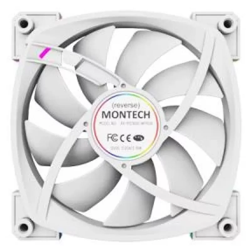 Montech RX120 PWM ventilátor počítačovej skrine 12 cm biely 3 ks