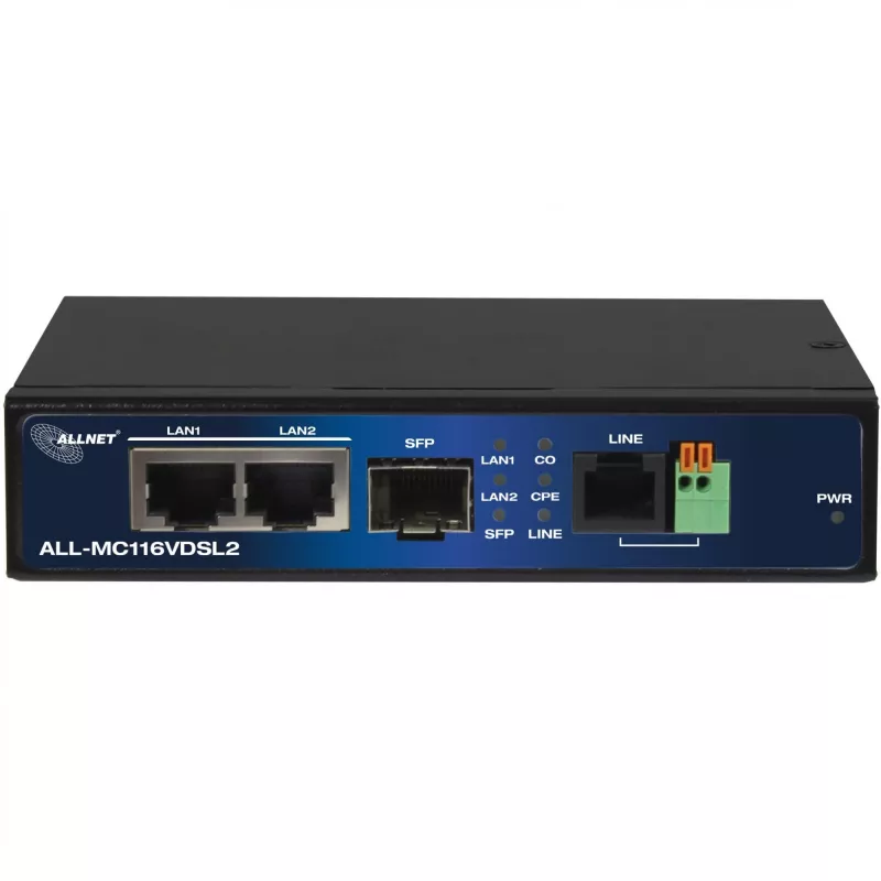 Modem ALLNET ALL-MC116VDSL2 160 Mbit/s 2x RJ45 SFP čierna