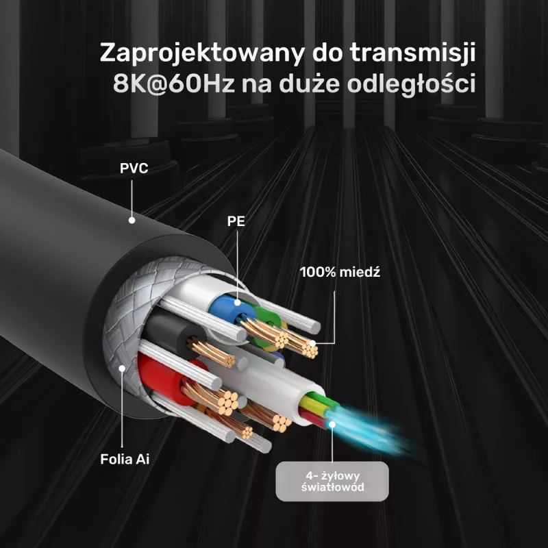 HDMI kábel UNITEK C11085GY01-10M 10m 2.1 48 Gbit/s čierny