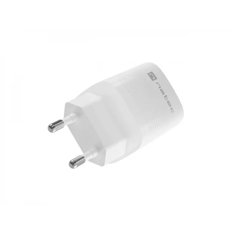 Káblová nabíjačka pre mobilné zariadenia NATEC NUC-2140, 30W, USB-C PD 3.0 + USB-A, Samsung AFC, biela
