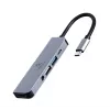 Gembird A-CM-COMBO5-02 dokovacia stanica/port replikátor pre notebook káblový USB 3.2 Gen 1 (3.1 Gen 1) Type-C strieborná
