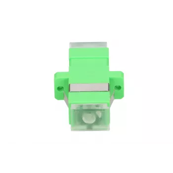 Optický adaptér Extralink SC/APC Singlemode Simplex s priehľadnými prachovými krytkami, zelený