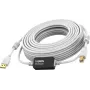 Vision White USB 2.0 kábel 15m USB A na USB B 0,48 Gbit/s