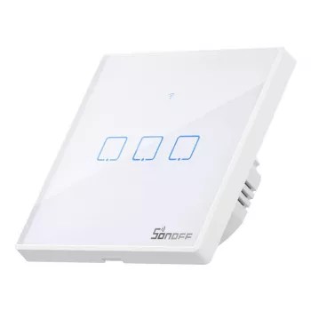 Nástenný inteligentný svetelný vypínač Sonoff T2 EU TX 3-kanál Wi‑Fi + RF 433 ovládanie