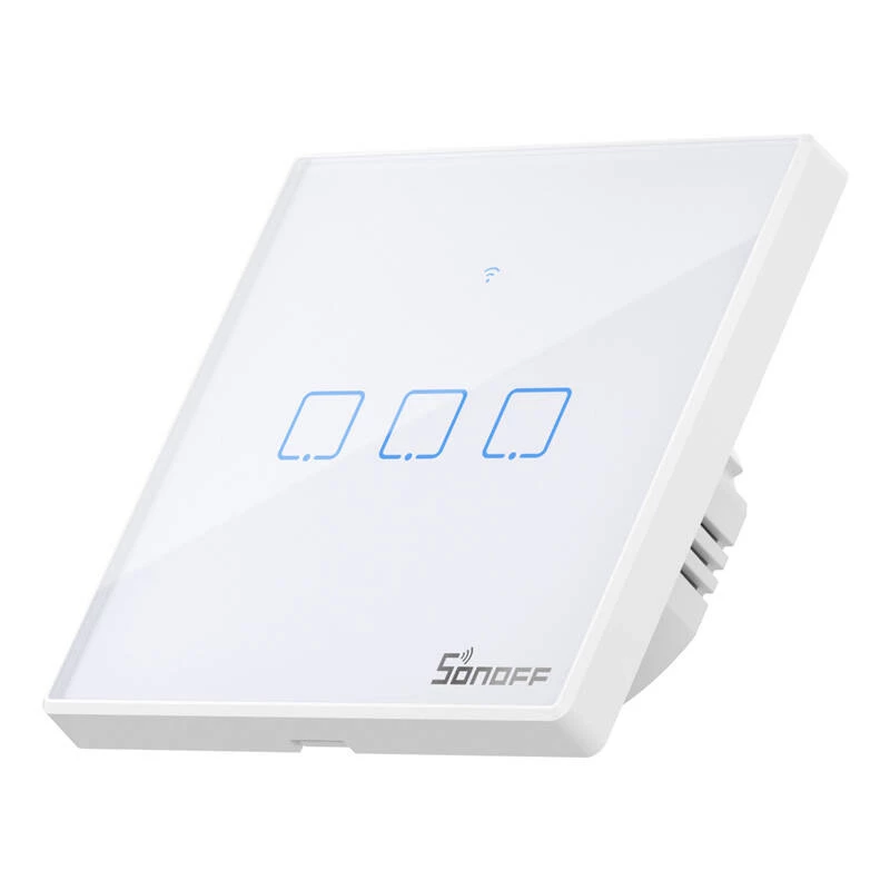 Nástenný inteligentný svetelný vypínač Sonoff T2 EU TX 3-kanál Wi‑Fi + RF 433 ovládanie