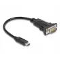 DeLOCK adaptér USB Type-C na RS-232 D-Sub 9-pin konektor samec 0,25 m