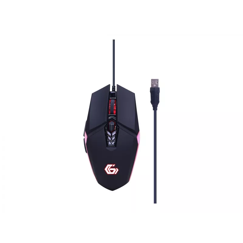 Herná klávesnica s myšou GEMBIRD GGS-UMGL4-02 — Full-Size USB QWERTY US-anglická, čierna, LED podsvietenie