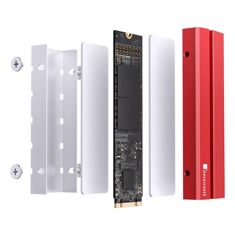 M.2 SSD chladič Jonsbo M.2-6 RED 2280 pasívny chladič pre 2280 NVMe/SATA disky