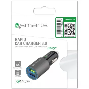 Mobilná nabíjačka 4smarts 464458 čierna sivá auto