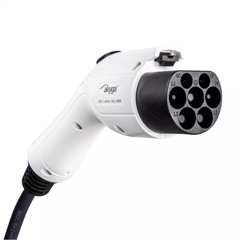Akyga AK-EC-24 mobilná EV nabíjačka, GB/T, CEE 5-pin konektor, trojfázová, 32 A, 22 kW, LCD, 5 m