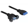 USB 3.0 F/F kábel DeLOCK 83118 0,5m čierny