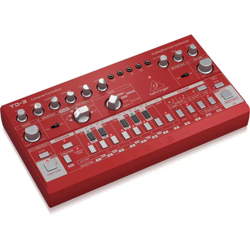 Analógový syntetizátor Behringer TD-3-RD červený 9V DC