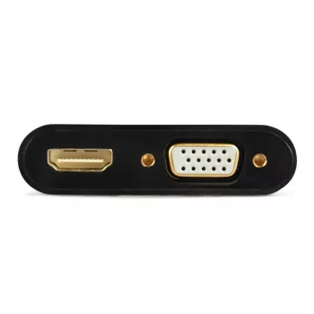 HDMI na VGA adaptér GEMBIRD A-HDMIM-HDMIFVGAF-01, HDMI konektor samec na VGA výstup, 0,15 m, čierny