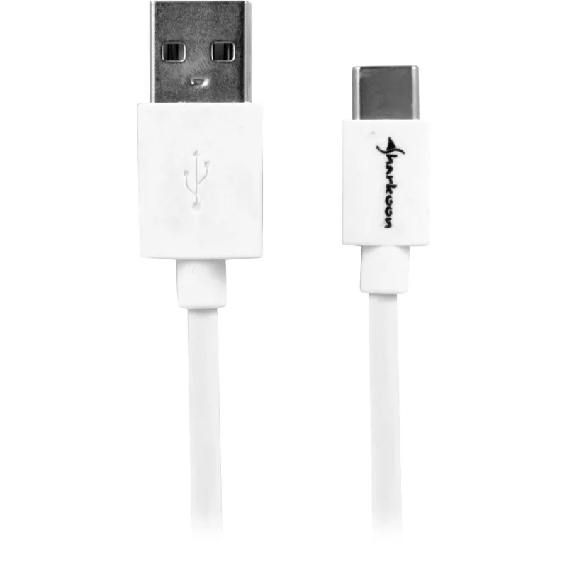 USB adaptérový kábel Sharkoon USB 2.0 A na USB-C 1,5 m, biely