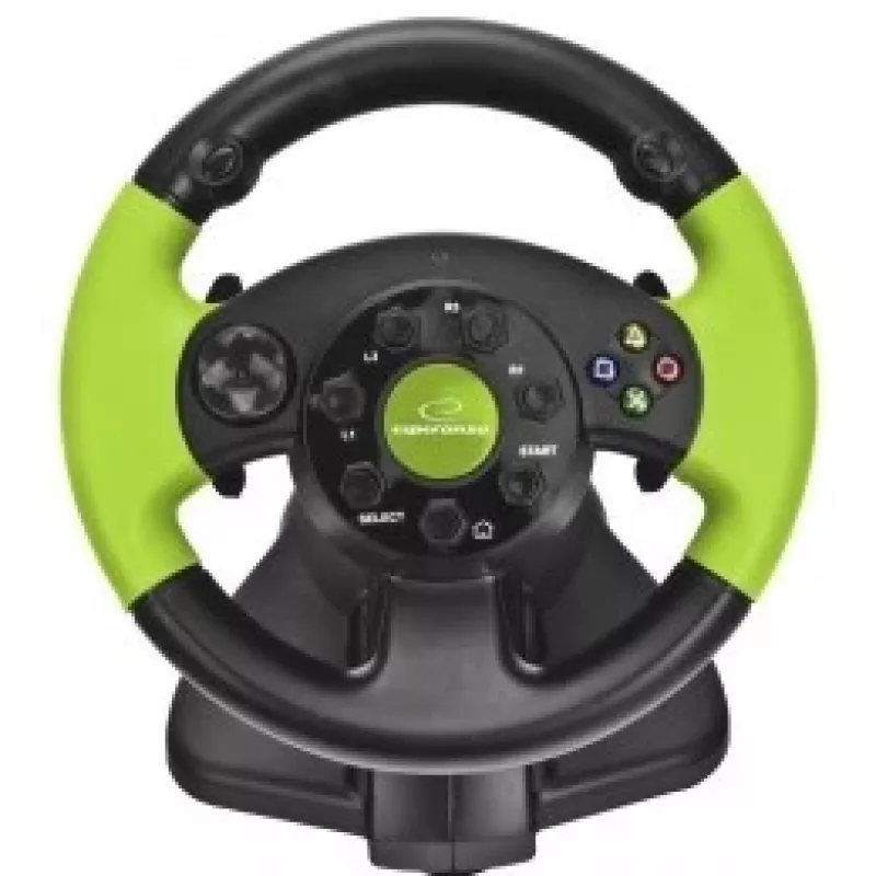 Esperanza EG104 High Octane volant s pedálmi, PC/PS3/Xbox 360, čierno-zelený