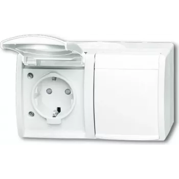 BUSCH JAEGER 2084-0-0723 - CEE 7/3 - 2P+E - biela - IP44 - 250 V - 16 A