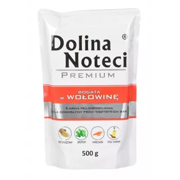 DOLINA NOTECI Premium bohaté na hovädzie - mokré krmivo pre psov - 500 g
