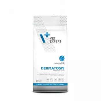 Suché krmivo pre psov VETEXPERT Veterinary Diet Dermatosis králik & zemiaky 2 kg — dospelé psy, monoproteínové, bez obilnín/bez lepku/bez sóje