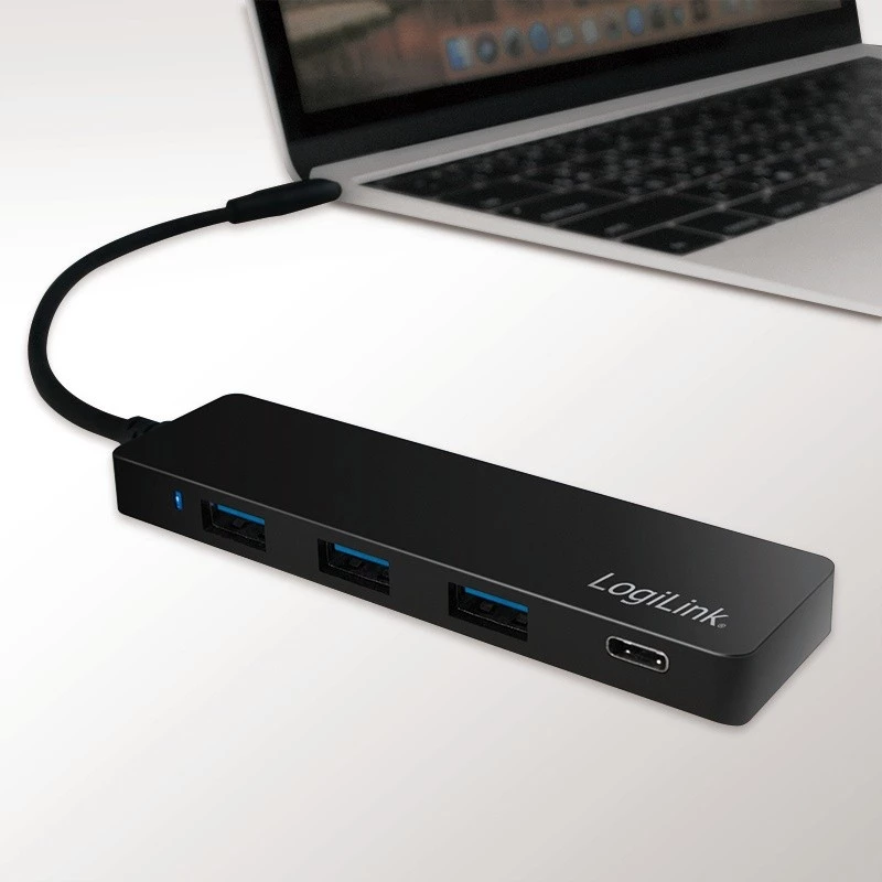 LogiLink UA0311 USB-C 3.2 Gen 2 multiport hub 4 porty čierny